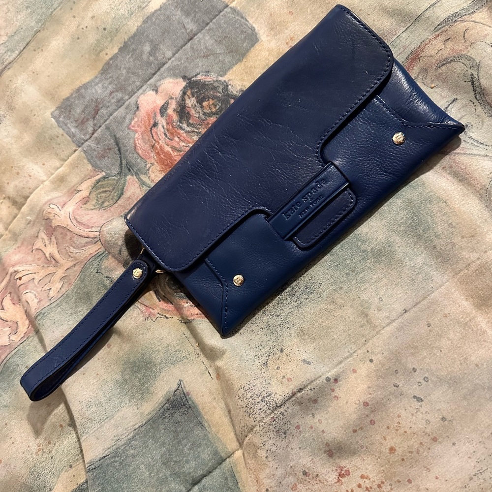 Kate Spade Midnight Blue Leather Clutch